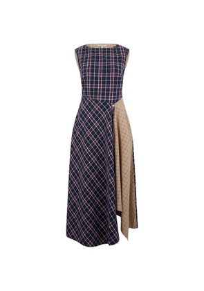 Barbour checked-pattern asymmetrical dress - Blue