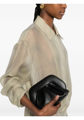 Themoirè small Bios ruched-top clutch bag - Black