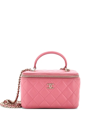 CHANEL Pre-Owned Classic Top Handle Vanity Case with Chain Quilted Lambskin Small crossbody bag - Pink