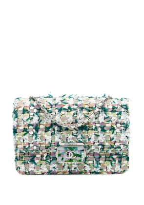 CHANEL Pre-Owned 2018 Mini Quilted Tweed Beauty Lock Flap crossbody bag - Green