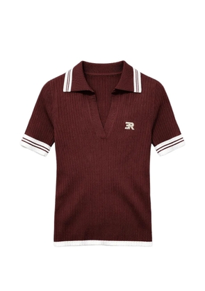 ERMANNO FIRENZE striped collar polo shirt - Brown