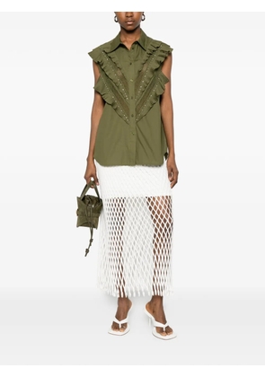 Essentiel Antwerp ruffled sleeveless shirt - Green