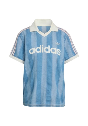 adidas striped V-neck jersey - Blue