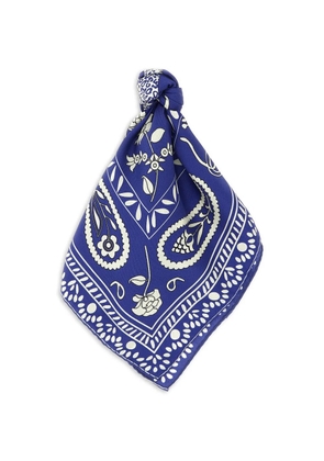 Alberto Biani patterned silk scarf - Blue