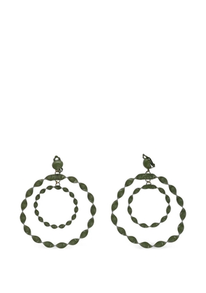 Vintage twisted hoop earrings - Green