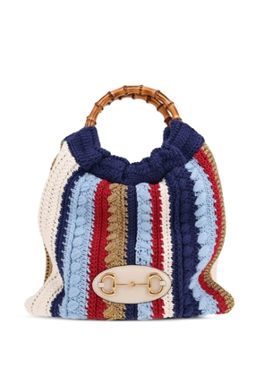 Gucci Pre-Owned bamboo handle leather handbag - Blue