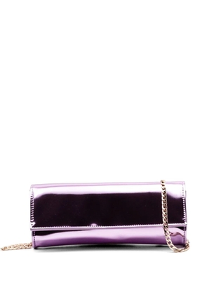 Castagna metallic-leather clutch bag - Purple
