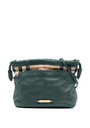 Burberry Pre-Owned 2000-2017 House Check Canvas and Calfskin Little Crush crossbody bag - Green
