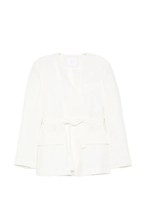 Su belted blazer - White