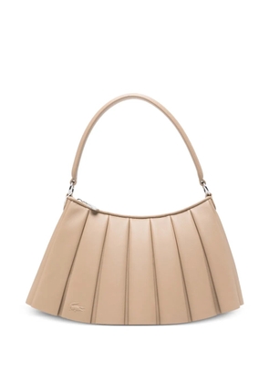 Lacoste medium Lenglen pleated shoulder bag - Neutrals