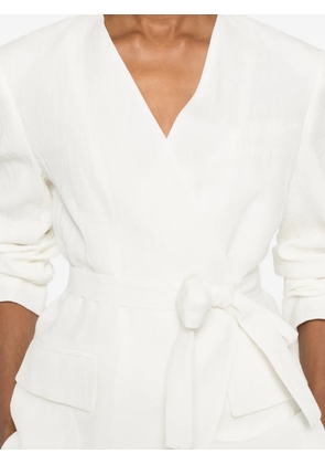 Su belted blazer - White