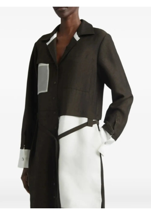 Jason Wu Collection x Robert Rauschenberg twill collage mini shirt dress - Brown