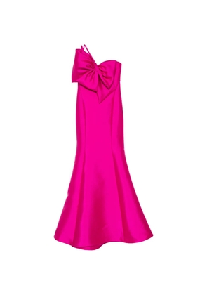 Amsale one-shoulder bow maxi dress - Pink