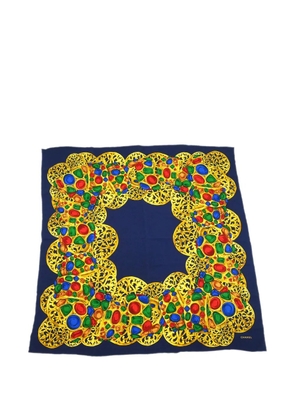 CHANEL Pre-Owned 1990-2000s jewel-print silk scarf - Blue