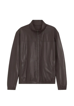 BOSS zip-up leather jacket - Brown