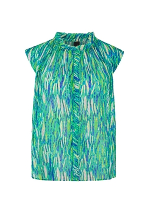 MARCCAIN ruffled printed top - Green
