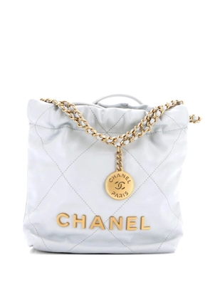 CHANEL Pre-Owned 22 Chain Hobo Quilted Calfskin Mini crossbody bag - Grey