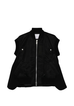 sacai zip-up gilet - Black