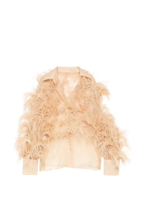 Isabel Sanchis plume embellished shirt - Neutrals