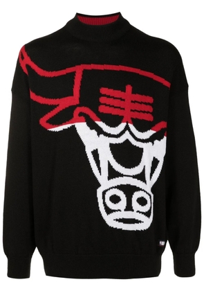 BOSS x NBA Bulls intarsia-knit jumper - Black