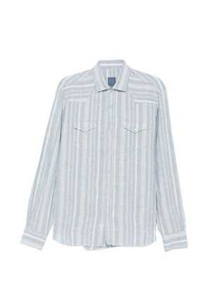 Barba striped flap-pockets shirt - Blue