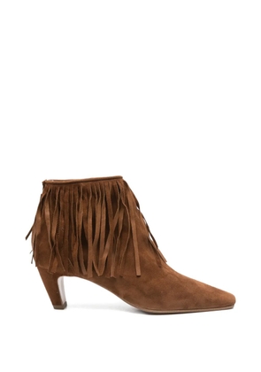 biancadi fringed leather boots - Brown