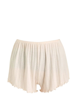 Eberjey pointelle ruffled pajama shorts - Neutrals