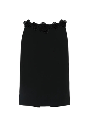 David Koma floral-trim midi skirt - Black