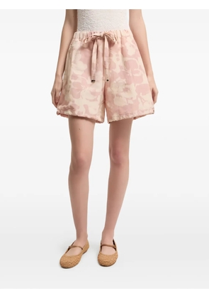 Moncler floral-print chiné shorts - Pink