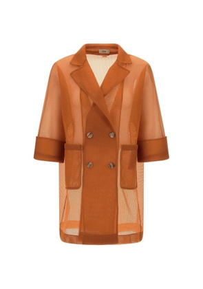 Herno double-breasted mesh coat - Orange