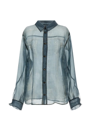 Haikure Maya button-down silk shirt - Blue
