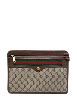 Gucci Pre-Owned 2016-2026 GG Supreme Web Ophidia clutch bag - Brown