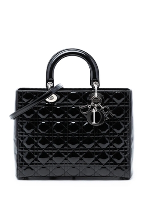 Christian Dior Pre-Owned 2011 Large Patent Cannage Lady Dior satchel - Black