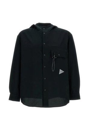 and Wander chest-pocket hooded jacket - Black