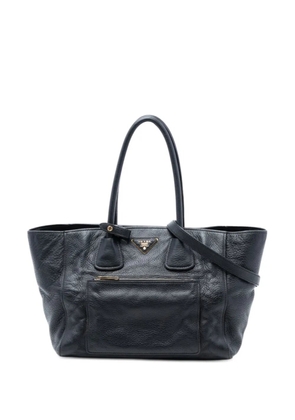 Prada Pre-Owned 2013-2026 Vitello Daino Front Pocket Open Convertible Tote satchel - Black
