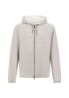 Herno zip-up mélange hooded jacket - Neutrals