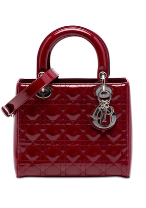 Christian Dior Pre-Owned 2017 Medium Patent Cannage Lady Dior satchel - Red