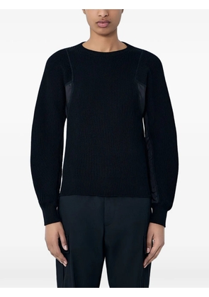 Moncler ribbed contrast-panel sweater - Black