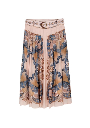 FARM Rio pleated belted maxi skirt - Pink