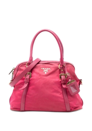Prada Pre-Owned 2000-2025 Saffiano Trimmed Tessuto Dome satchel - Pink