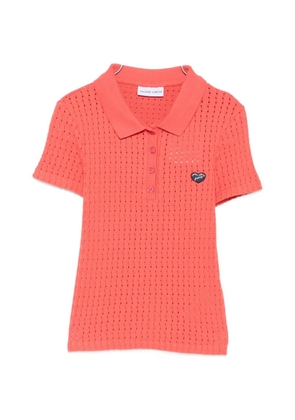 Maison Labiche heart-appliqué polo shirt - Orange