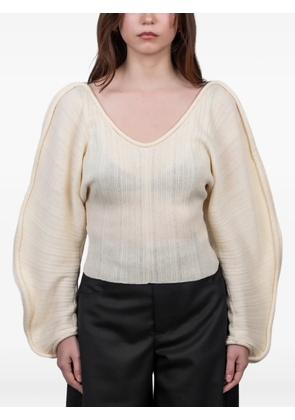 Séfr V-neck long-sleeve top - Neutrals