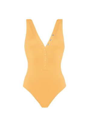 ERES v-neck buttoned one-piece swimsuit - Yellow