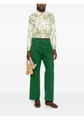 alice + olivia printed collar cardigan - White