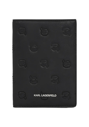 Karl Lagerfeld Ikon monogram passport case - Black