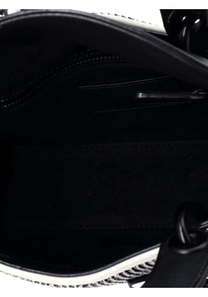 Christian Dior Pre-Owned Lady Dior Chain Bag Crystal and Sequin Embellished Checkered Leather Mini satchel - White