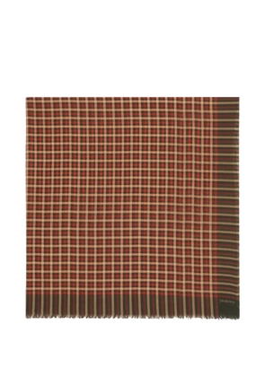 Saint Laurent checked fringed scarf - Red