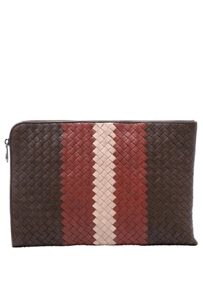 Bottega Veneta Pre-Owned 2012-2025 Tricolor Nappa Intrecciato clutch bag - Brown