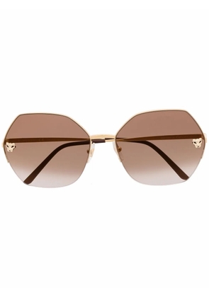 Cartier Eyewear geometric-frame gradient-lense sunglasses - Gold