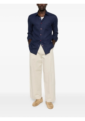 Kiton Nerano button front pocket shirt - Blue